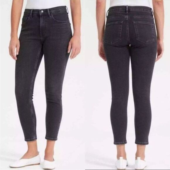 Everlane Washed Black High Rise Ankle Skinny Jeans Size 26‎ Stretch Denim - Picture 1 of 6